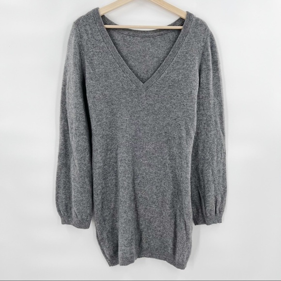 EQUIPMENT grey cashmere sweater with v back - Picture 2 of 6